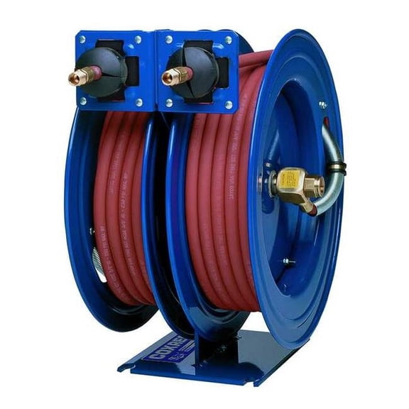 Coxreels Dual Hose Reel,Spring,3/8 in MNPT,50 ft C-LP-350-350