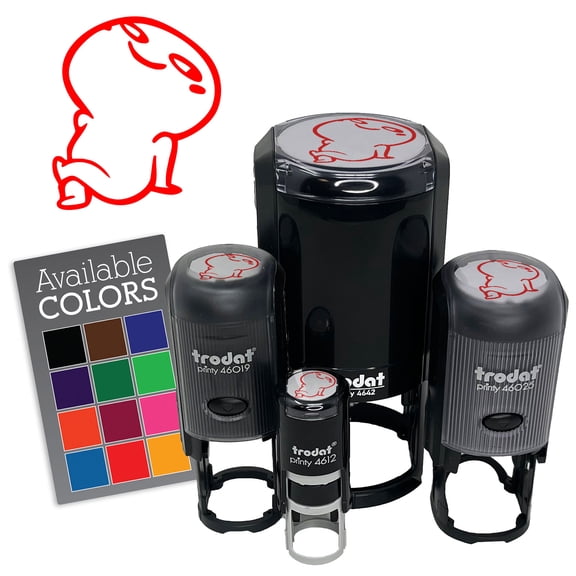 Coy Smiling Smug Funny Emote Self-Inking Rubber Stamp for Stamping Ink Stamper Crafting Planners - 1/2 Inch Mini - Green Ink