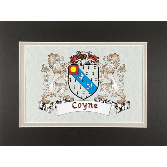 Coyne Irish Coat of Arms Print - Frameable 9" x 12"