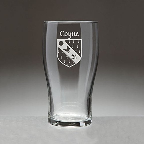 Coyne Irish Coat of Arms Tavern Glasses - Set of 4 (Sand Etched)