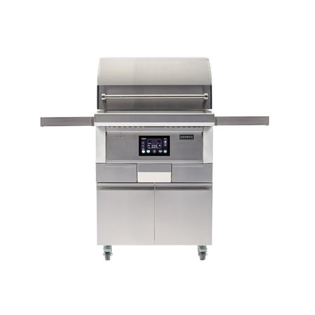 Coyote Outdoor Living - 28-Inch Outdoor Pellet Freestanding Grill with Smart Drop Pellet feed and Versa-Rack for multiple cooking surfaces. - Stainless Steel