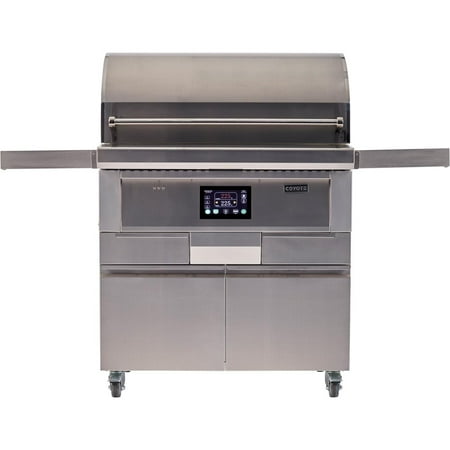 Coyote Outdoor Living - 36-Inch Outdoor Pellet Freestanding Grill with Smart Drop Pellet feed and Versa-Rack for multiple cooking surfaces. - Stainless Steel