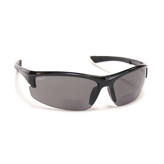 Coyote Bp-7 +2.00 Polarized Bifocal Safety Reader Black/Gray Sunglasses