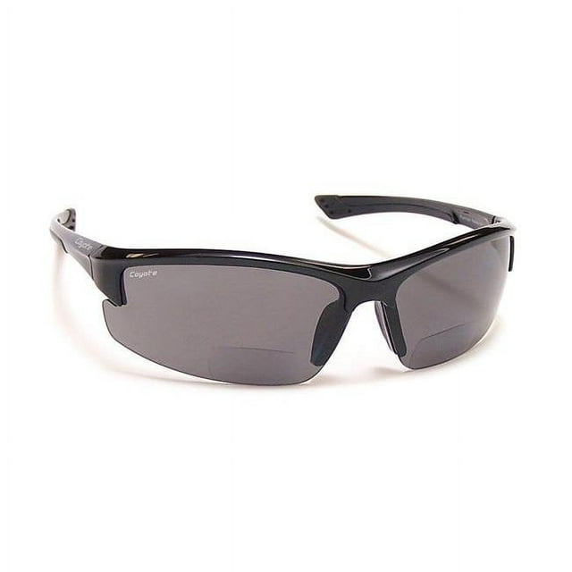 Coyote Bp-7 +2.50 Polarized Bifocal Safety Reader Black/Gray Sunglasses