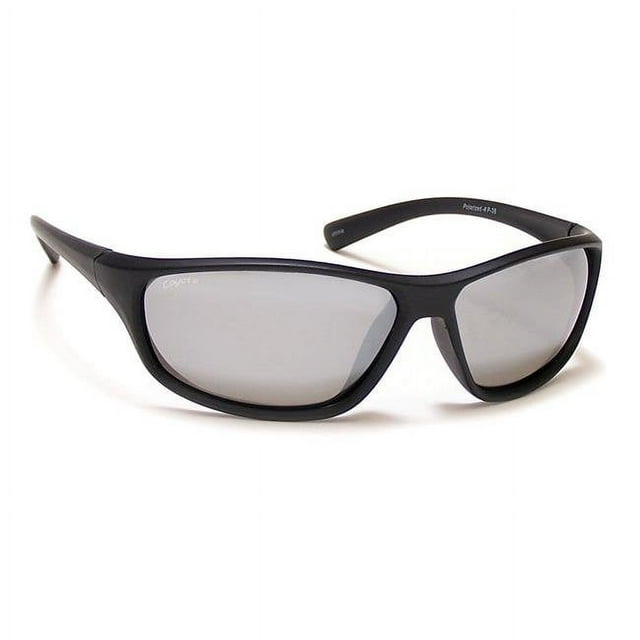 Coyote Eyewear 680562076035 P-38 Polarized Sport Sunglasses, Matte Black & Silver Frame