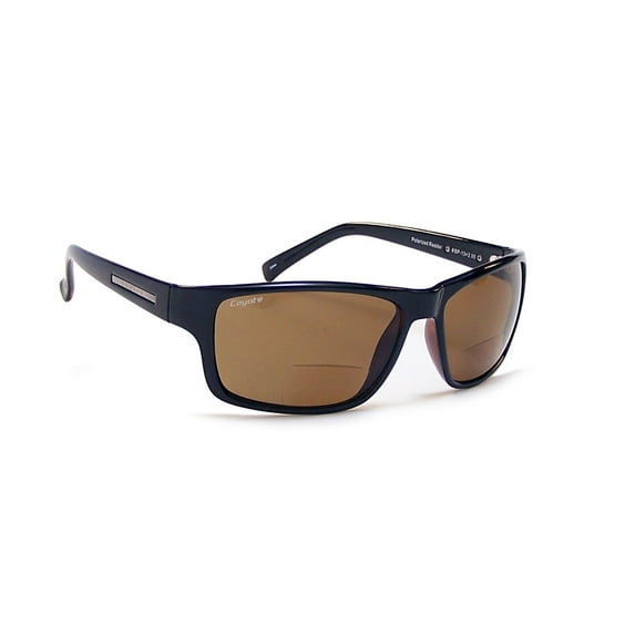 Coyote Eyewear BP-13 +2.00 Polarized Reader Premium Sunglasses, Black & Brown
