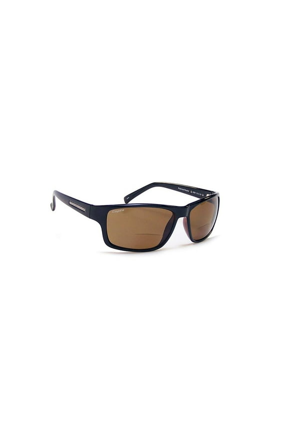 BP-13 +2.50 Polarized Reader Premium Sunglasses, Black & Brown