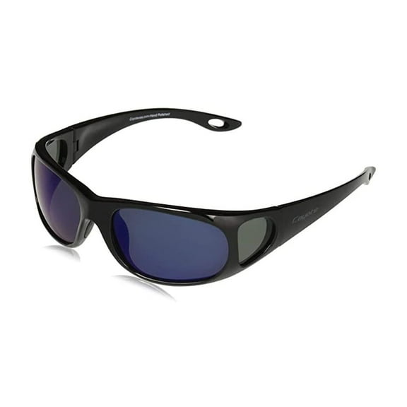 Coyote Eyewear P-22 Sportsman's P-Series Polarized Fishing Sunglasses, Black/Blue Mirror