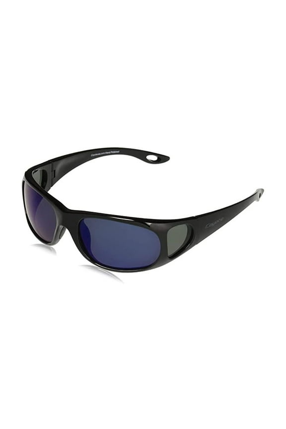 P-22 Sportsman's P-Series Polarized Fishing Sunglasses, Black/Blue Mirror
