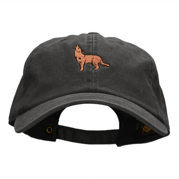 Coyote Howl Embroidered Unstructured Cotton Cap - Black OSFM