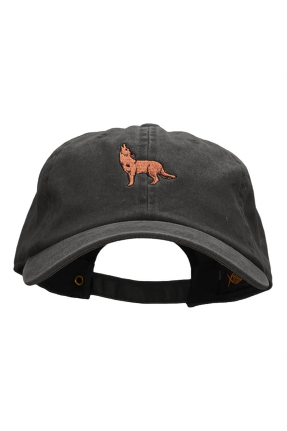 Coyote Howl Embroidered Unstructured Cotton Cap - Black OSFM