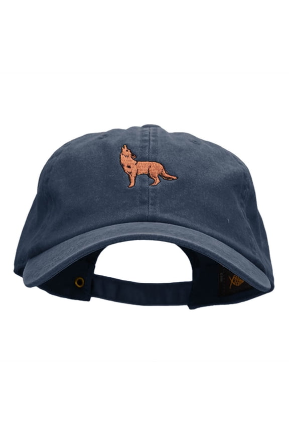 Coyote Howl Embroidered Unstructured Cotton Cap - Navy OSFM