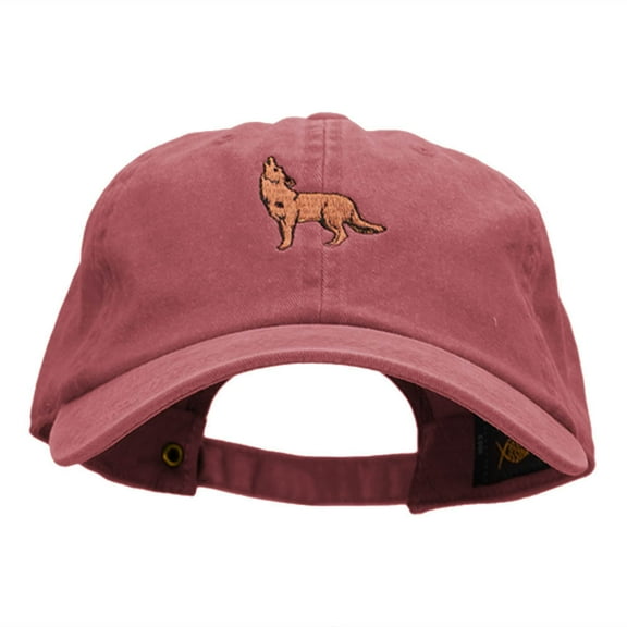 Coyote Howl Embroidered Unstructured Cotton Cap - Wine OSFM