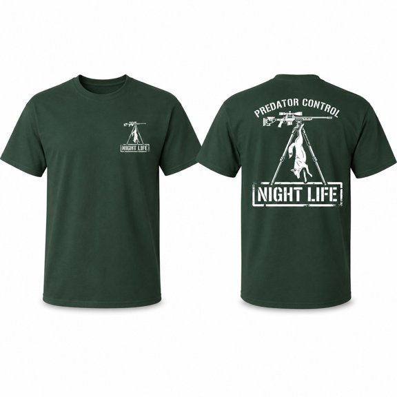 Coyote Hunting Graphic T-Shirt, Night Life Predator Control Unisex Tee