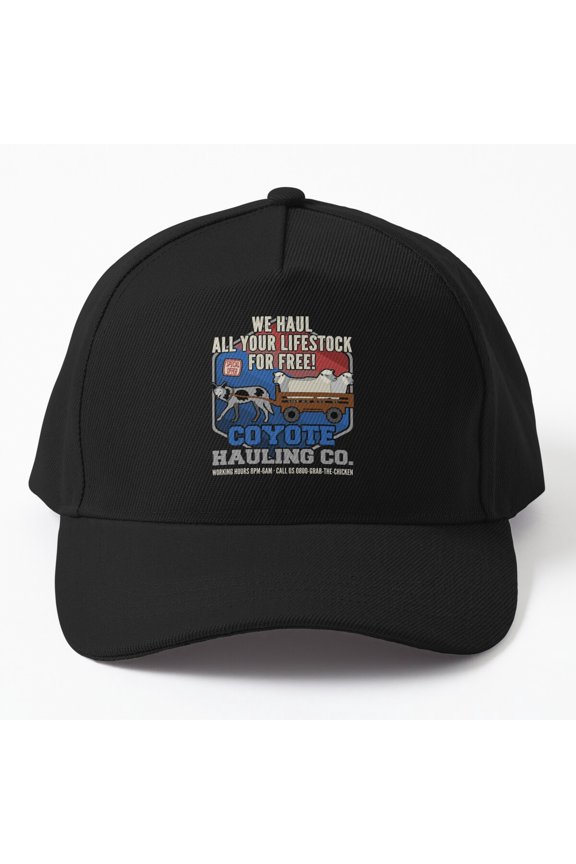 Coyote Sheep Farmer 1472 Baseball Cap, Livestock Ranch Wildlife Scene Design, Outdoor Hat