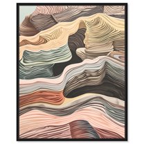 Coyote Tan Boho Abstract Wall Art Canvas Wall Art by Art Remedy, Black Floater Frame, 17" x 21"