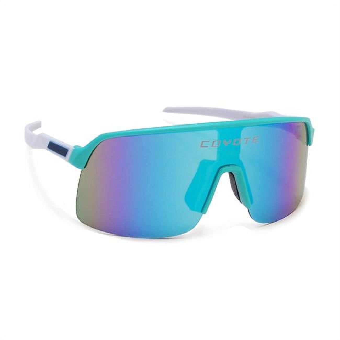 Coyote Vision USA Rattler Polycarbonate Street & Sport Sunglasses, White &  Blue Shift Mirror 