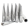 thumbnail image 1 of Wheel Accessories Parts 20 Pcs 14mm 1.50 m14x1.50 Lug Nuts Spike Spline Solid Metal Truck Spline 4.40" Long Chrome, Fits 1990-99 Chevy C1500 GMC 1500 2012-18 Ram 1500 2019+ Ram 1500 Classic, 1 of 8