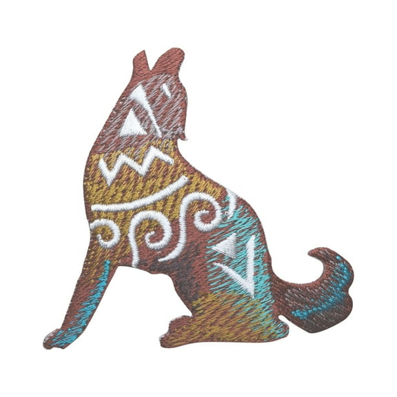 Coyote - Wolf - Southwest Style - Iron on Applique - Embroidered Patch