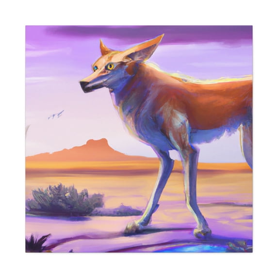 Coyote in Moonlight - Canvas