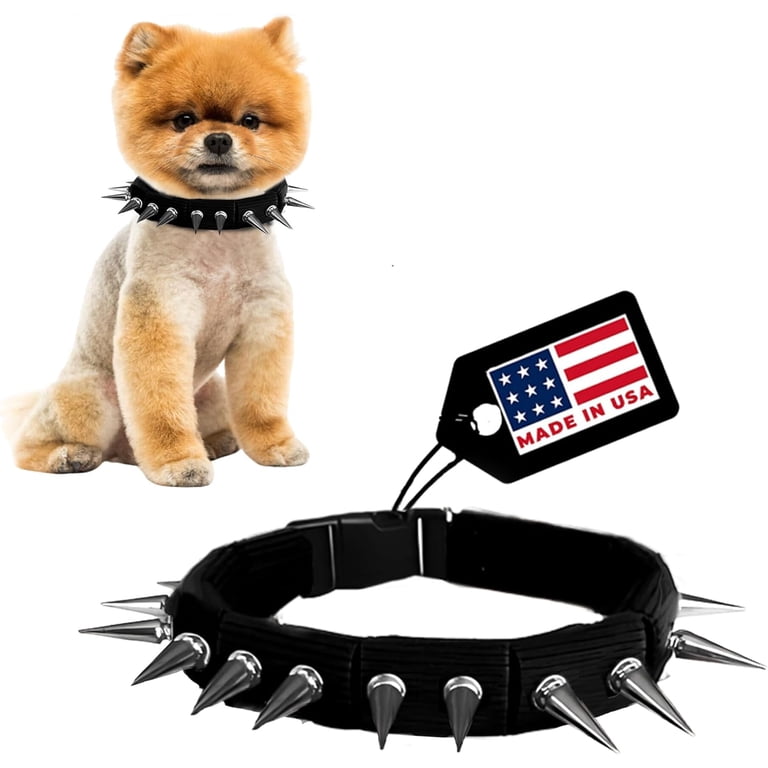CoyoteCollar Spiked Dog Collar Large Black Spike Collar with