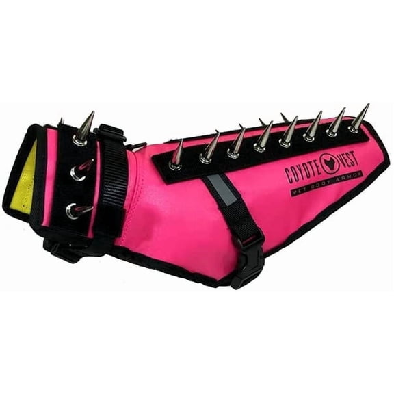 CoyoteVest (XS, Fluorescent Orange) Dog Harness Protection Vest, Reflective Dog Accessories with Spikes to Shield Your Pet from Raptor and Animal Attacks, Proudly Made in America