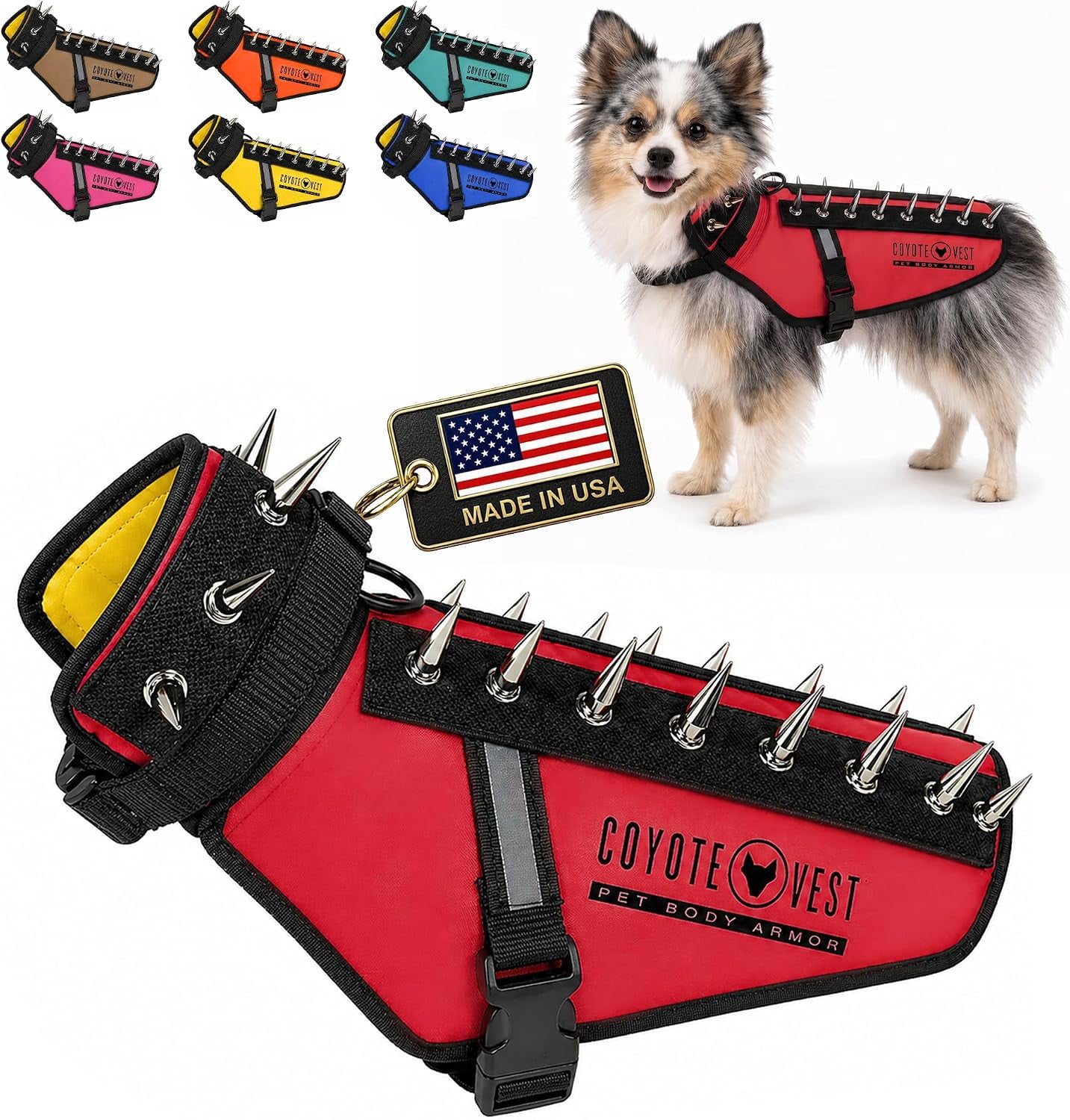CoyoteVest (XXS, Fluorescent Orange) Dog Harness Protection Vest