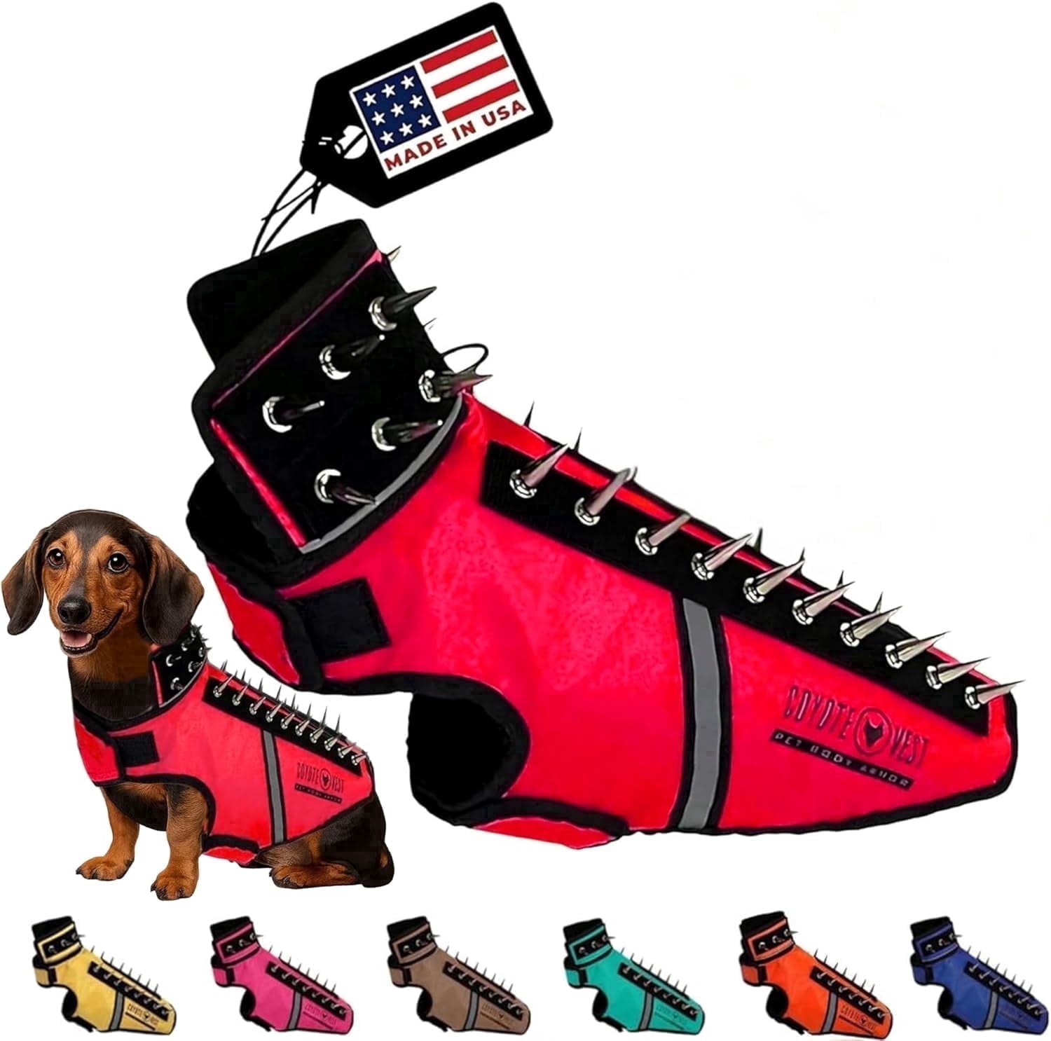 CoyoteVest SpikeVest Dog Harness Vest, Reflective Dog Accessories with ...