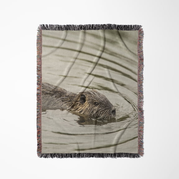 Coypu, Aka River Rat Or Nutria Is A Large, Semi-Aquatic Rodent., Woven Blanket