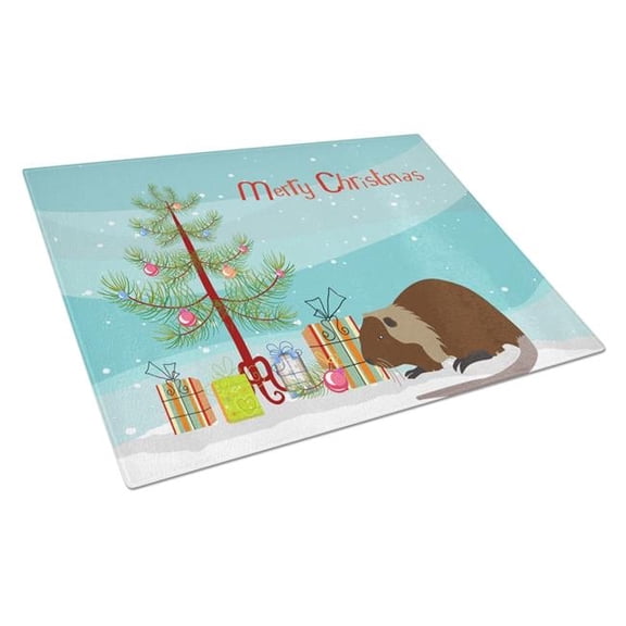 Coypu Nutria River Rat Christmas Glass Cutting Board - Large