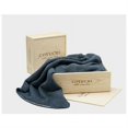 thumbnail image 1 of Coyuchi Organic Cozy Cotton Blanket Throw Ocean w/ Ivory, 1 of 2