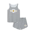 thumbnail image 1 of Beezizac Big Girls Pajamas – Summer Daisy & Black Stripe Comfy Tween PJS Set Kid Size 5T, 1 of 7