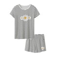 thumbnail image 1 of Beezizac Pajamas for Teen Girls Trendy Daisy Stripe Summer Jammies PJ Set Big Kid Size 4T, 1 of 8