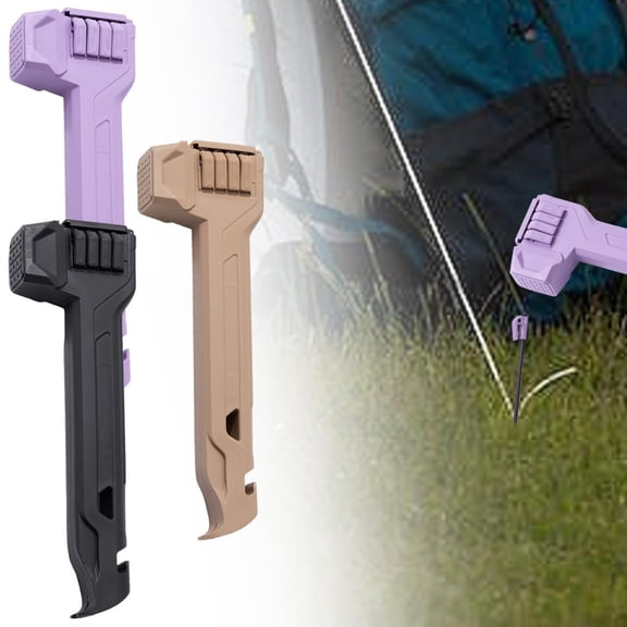 CozeLy Camping Hammer with 8 Tent Pegs Lightweight Stake Mallet Driver and Puller with Storage Handle for Outdoor Hiking Backpacking and Camping Tent Accessories
