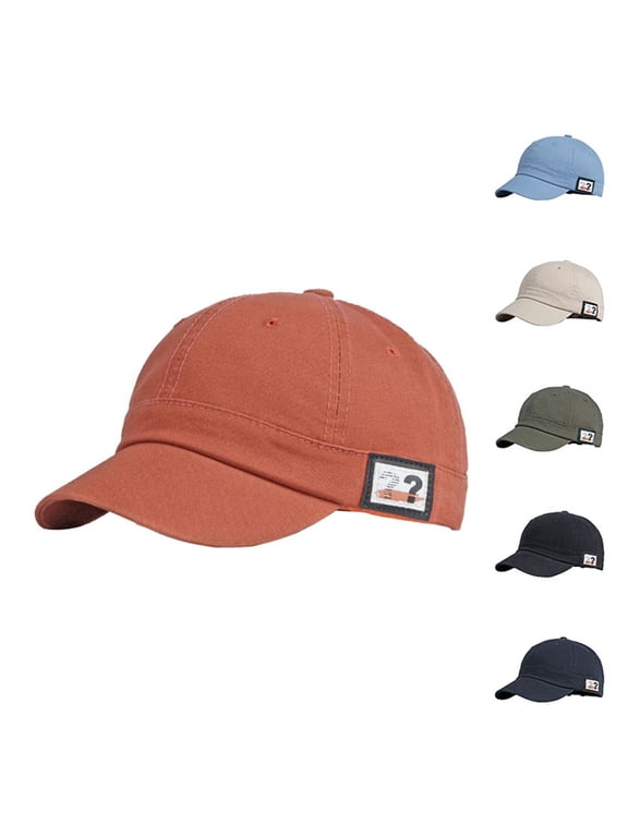 Cotton Running Hat Short Brim Baseball Cap for Men Women Low Profile Summer Sports Hat Adjustable Curved Brim Fashion