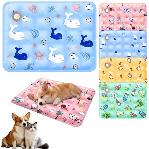 CozeLy Pet Cooling Mat Printed Water Filled Dog Cooling Mat for Indoor Outdoor Use Comfortable Cooling Pad for Dogs and Cats Summer Relief