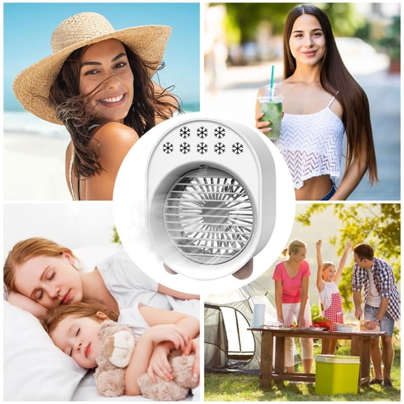 CozeLy Portable AC Mini Air Conditioner 3 in 1 Evaporative Cooler USB Rechargeable Silent Fan Humidifier Portable Car AC for Desk Office Bedroom