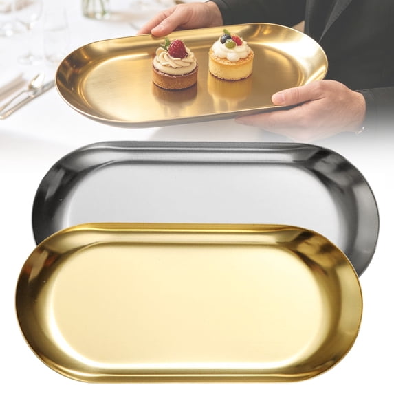 CozeLy Serving Tray with Handles Rectangular Serving Trays for Party Food Tray Kitchen Serving Snacks Coffee Indoor Fast Lightweight Easy Clean