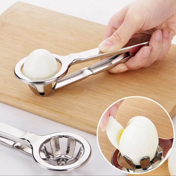CozeLy Stainless Steel Egg Slicer Egg Cutter Egg Chopper for Hard Boiled Eggs Divides into 6 Equal Slices One Action Kitchen Tool for Home Cooking