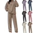thumbnail image 1 of CozeLy Women's Cozy Fleece Pajamas Warm Winter Fuzzy Set Loose Comfy Plush Loungewear Soft Adult Sleepwear, 1 of 7