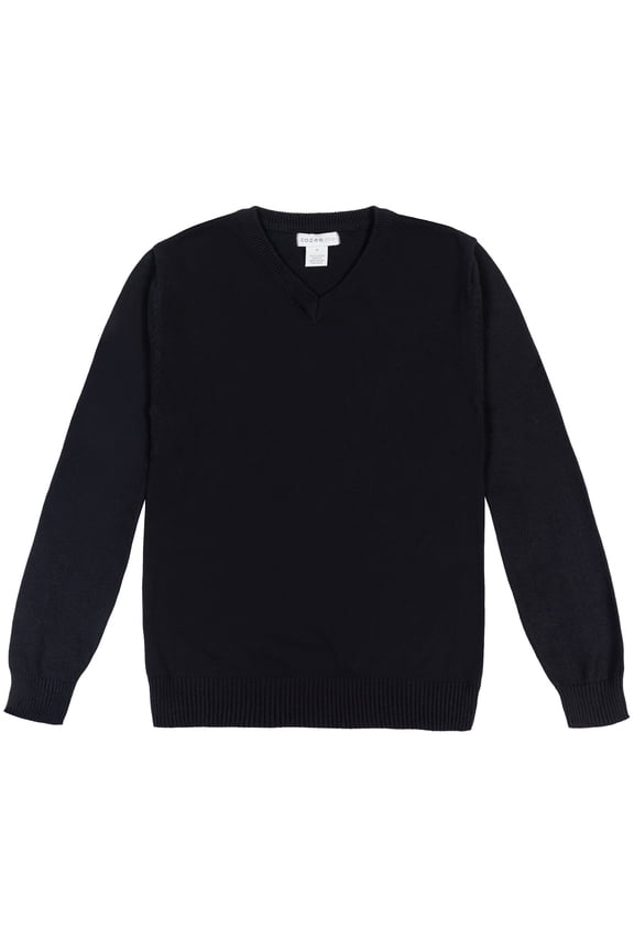 Mens V-neck Pullover Long Sleeve Sweater Adult