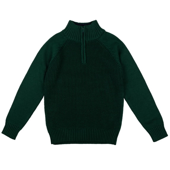 Cozeeme Toddler Boys Half Zip Up Long Sleeve Sweater Toddler to Big Kid