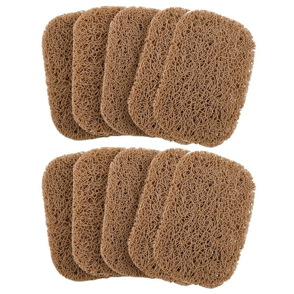 Cozeii 10 Pack Non-Slip Soap Mats, Light Brown PVC Soap Savers with Quick Drainage, Anti-Mold Bathroom Trays for Sink Vanity Countertop, Kitchen, 10-Piece Set, 4.5x2.95 Inch