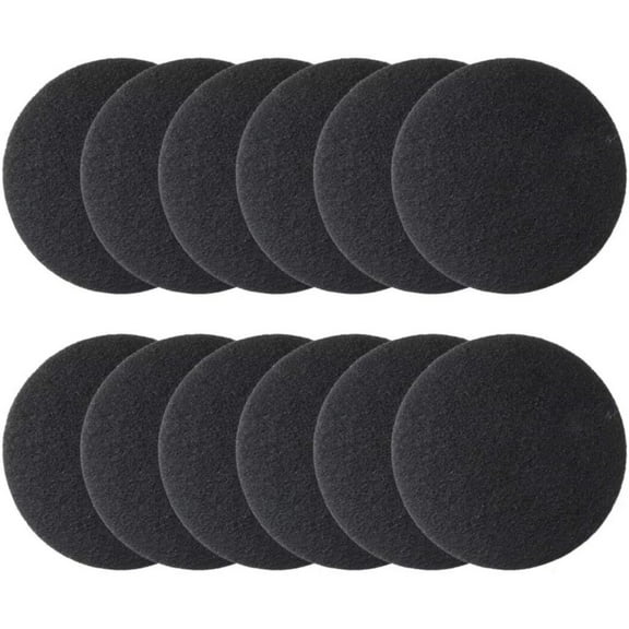 Cozeii 12Pcs Compost Bin Filter, Charcoal Replacement Filter, Round Activated Carbon Filter for Kitchen Compost Pail, Odor Control, Home Waste Bin, Black