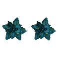 thumbnail image 1 of Cozeii 2 Pcs Christmas Ornaments, Artificial Velvet Glitter Poinsettia Flowers with Stems for Xmas Tree Wreath Garland Decoration (Deep Teal Color）, 1 of 5