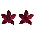 thumbnail image 1 of Cozeii 2 Pcs Christmas Ornaments, Artificial Velvet Glitter Poinsettia Flowers with Stems for Xmas Tree Wreath Garland Decoration (Red）, 1 of 5