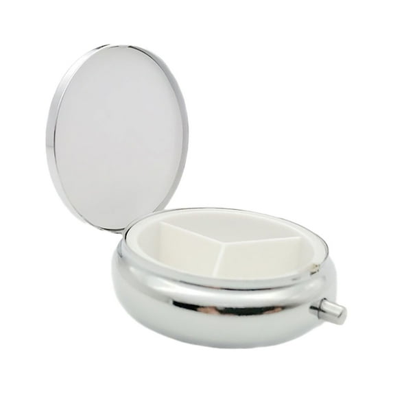 Cozeii 3-Compartment Round Pill Organizer, 2 Inch Finish Travel Pill Case with Leakproof Seal, Portable Medicine Box for Purse & Pocket, Daily Vitamin Storage Container