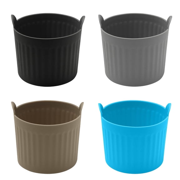 Cozeii 4Pcs Silicone Baking Cups, Air Fryer Muffin Cups, Easy Release Bakeware for Cupcakes, Desserts, Snacks, Kitchen, Party, Home Baking, 2.56x2.6 Inch, Multicolor