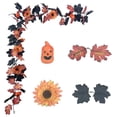 thumbnail image 1 of Cozeii Artificial Fall Maple Garland（Orange Flower), 5.4Ft, with Lights, Includes Pumpkin Accents, for Thanksgiving, Halloween Decor, Door Hanging, Table Centerpiece, Fireplace Mantel, 1 of 5