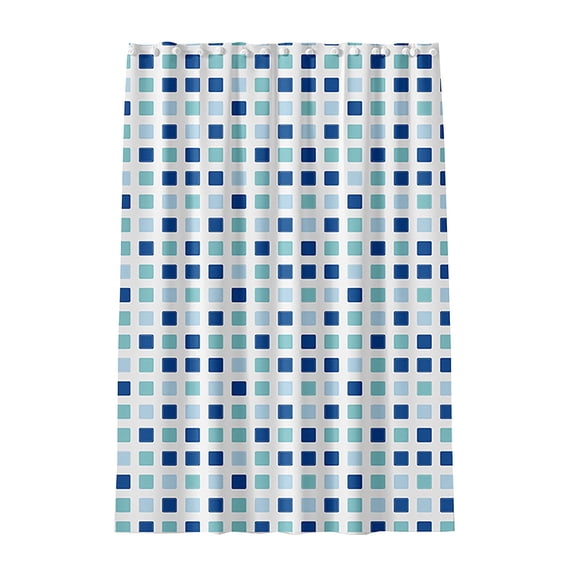 Cozeii Blue Green PEVA Shower Curtain, Thickened Waterproof Mildew-Resistant Bathroom Liner, Modern Home Bath Curtain Bath Accessory with Hooks, Easy Install, Odorless, 70.9x59 Inch